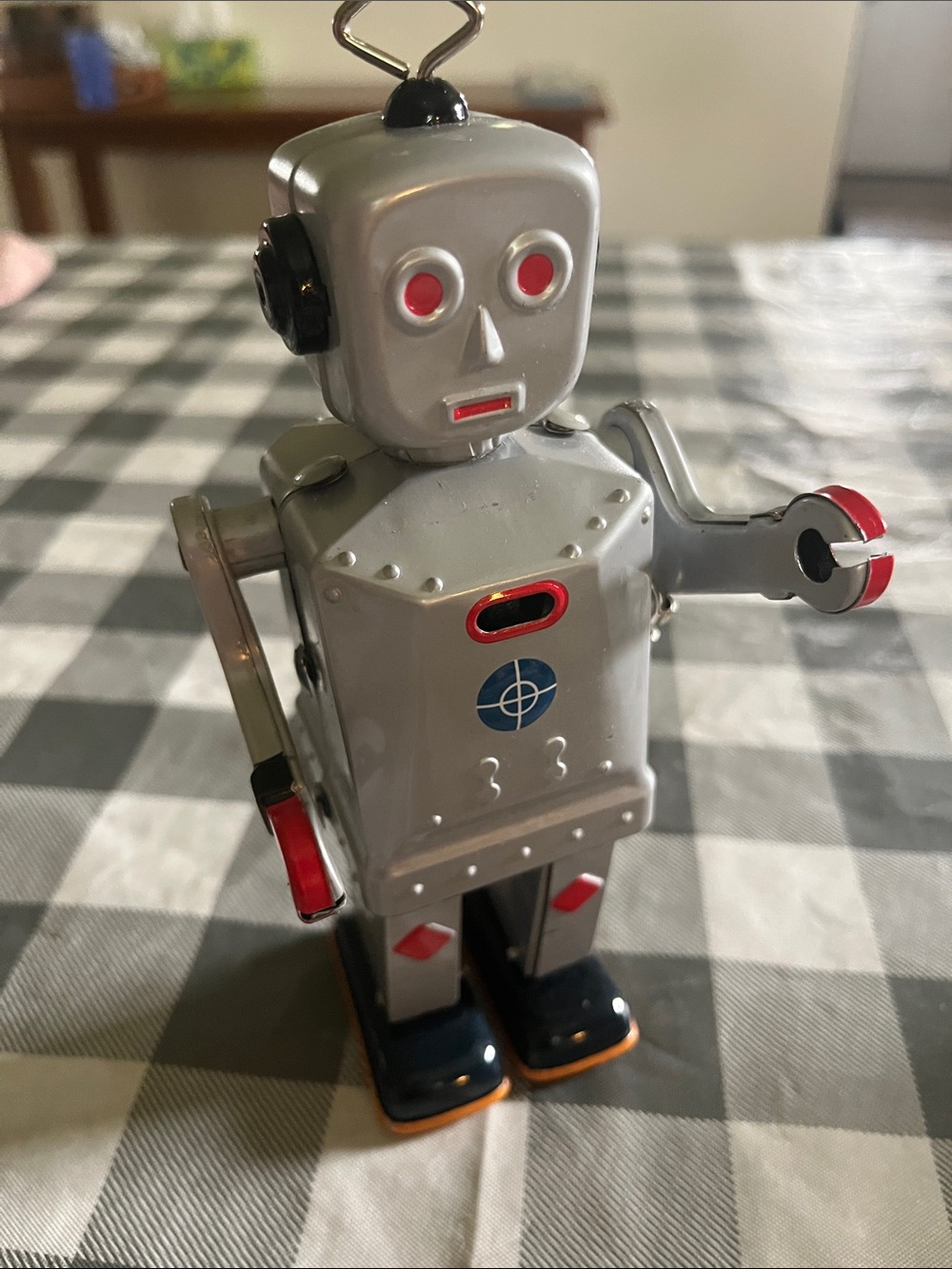 Vintage Sparkling Mike Gray Retro Wind-Up Robot Toy - Kids Toys